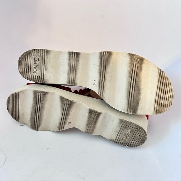 GABOR Olin Ruffled Suede Leather T-Strap Comfort Wedge Sandal Size us 10.5 / 11 - Picture 12 of 14